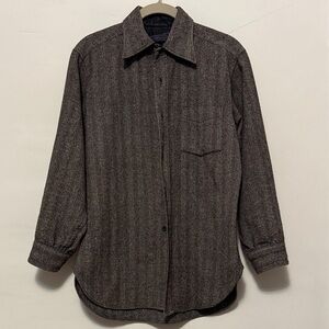 Pendleton Brown Herringbone Wool shirt with Blue Label